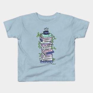 Pastel vine book stack Kids T-Shirt